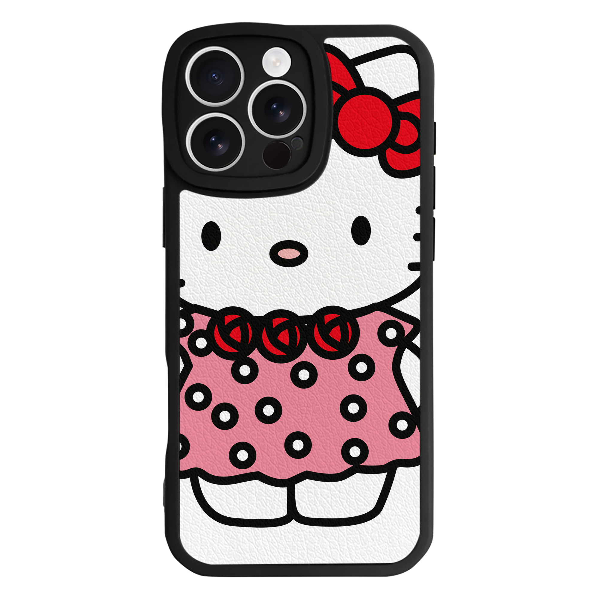（画像用） Hello Kitty ハローキティ 【iPhone 16シリーズ対応】シリコンスマホケース（レザー調） 材質：シリコン